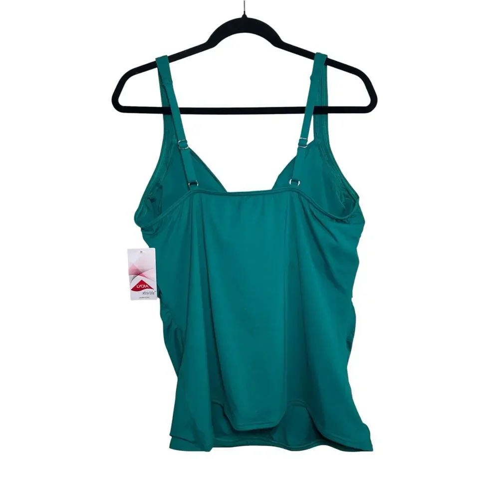 NWT Land's End Women's 18 Plus Paradise Teal Sweetheart Wrap Underwire Tankini
